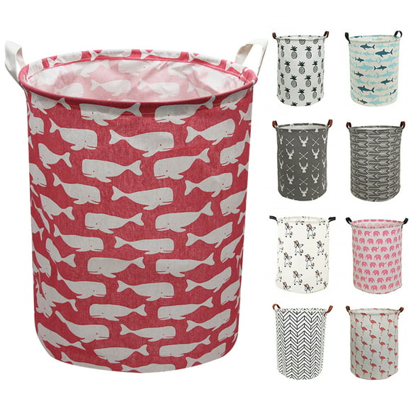 Cute Nursery Storage Basket with Cute Cat Design InfiBay Baby Nursery Organizer for Toys White Cotton Rope Basket D Toy Storage Bin for Nursery Baby Clothes Hamper with Handles H 11.8 ” x 11.4 ” 